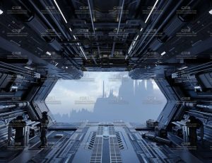 科技未来飞窗大门Blender工程源文件