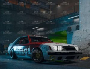 夜晚城市街道汽车场景Blender工程源文件