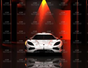 时尚红色氛围汽车展示场景Blender工程源文件