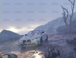 阴暗户外汽车场景Blender工程源文件