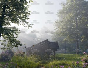 清晨树林草原Blender工程源文件