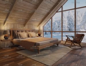 冬季温暖温馨的木屋场景Blender工程源文件