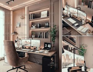 高档设计装修书房场景Blender工程源文件