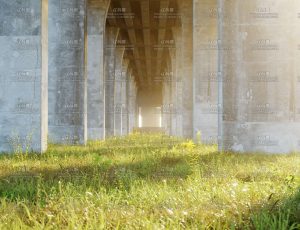 桥底自然草坪场景Blender工程源文件