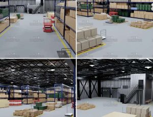 物流加工生产线Blender工程源文件