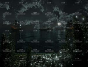夜晚海岸Blender工程源文件