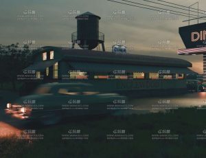 夜晚休闲区场景Blender工程源文件