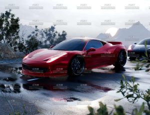 山顶道路汽车环境Blender工程源文件