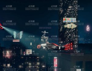 科幻楼顶夜景Blender工程源文件