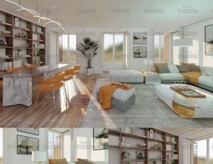 高档大平层客厅环境场景Blender工程源文件