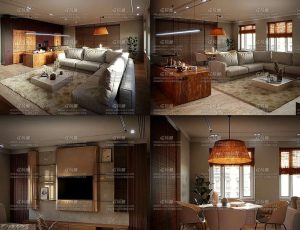 温馨客厅套房环境