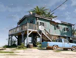 夏威夷海滩动画场景