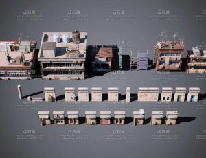 贫民窟建筑模型包Blender资产库