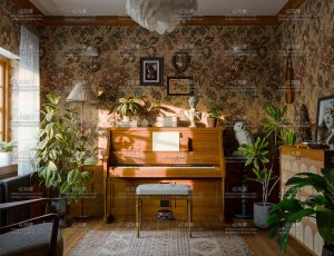 温馨钢琴室场景