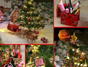 圣诞节卡通礼物场景