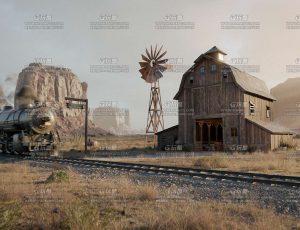 荒漠西部动画场景