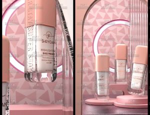 女生化妆品展示场景