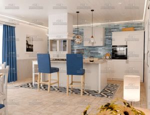 小清新风格厨房客厅环境