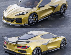 黄色高档酷炫跑车