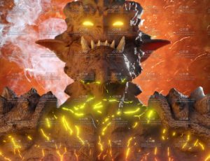 岩魔王写实雕像