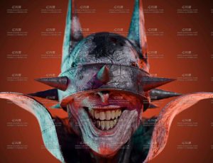 狂笑蝙蝠写实雕像