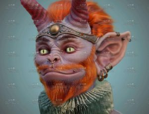 恶魔小子写实雕像