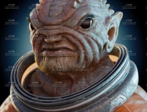 外星异人写实雕像