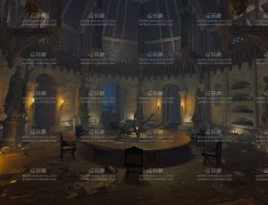 废弃中世纪仪式会议室