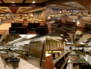 高档餐厅厨房场景