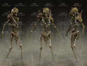 腐败的恶魔骷髅高精度角色模型