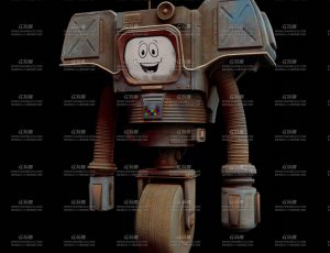 破旧生锈服务机器人