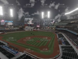 夜晚大型棒球场馆