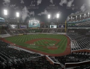 夜晚大型棒球场馆2