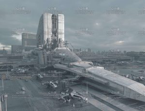 科幻未来航空站场景