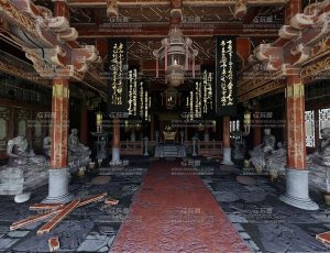 写实中国古代祭拜寺庙场景