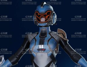 科幻头盔机器人