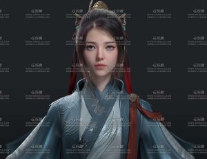 MAYA影视CG级美型武侠修仙女角色模型