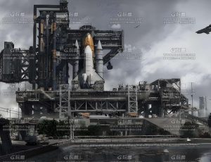 科技航天火箭发射中心场景