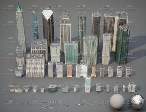 现代高楼大厦Blender资产库
