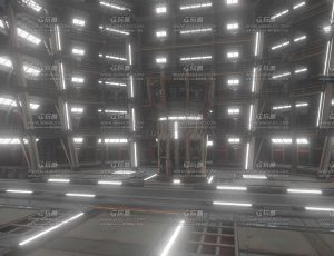 科幻大型工业楼场景