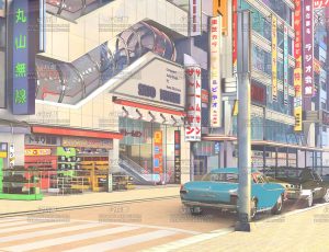 日漫风格涉谷街头