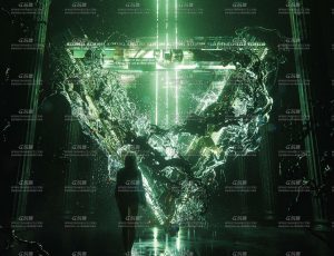 赛博朋克绿光氛围地下密室