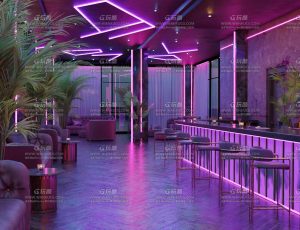 赛博朋克氛围奢华酒吧