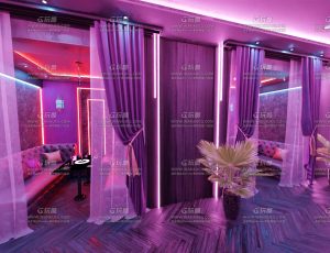 赛博朋克霓虹灯氛围酒吧VIP间