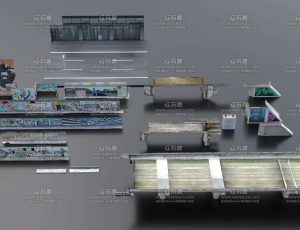 街头文化元素建筑模型包