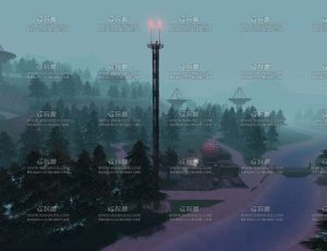 夜晚科技树林基地场景