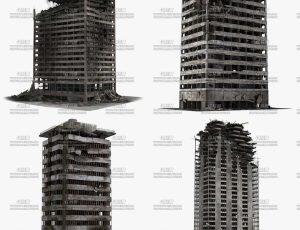 4个废墟扫描建筑