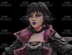 赛博朋克风格化女孩