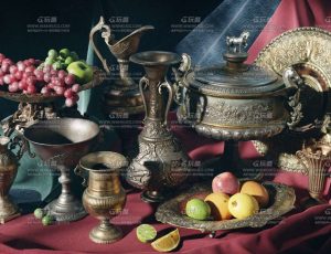 高精度写实欧洲贵族餐具盘具Blender模型包