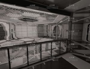 科幻空间室内走廊通道大厅